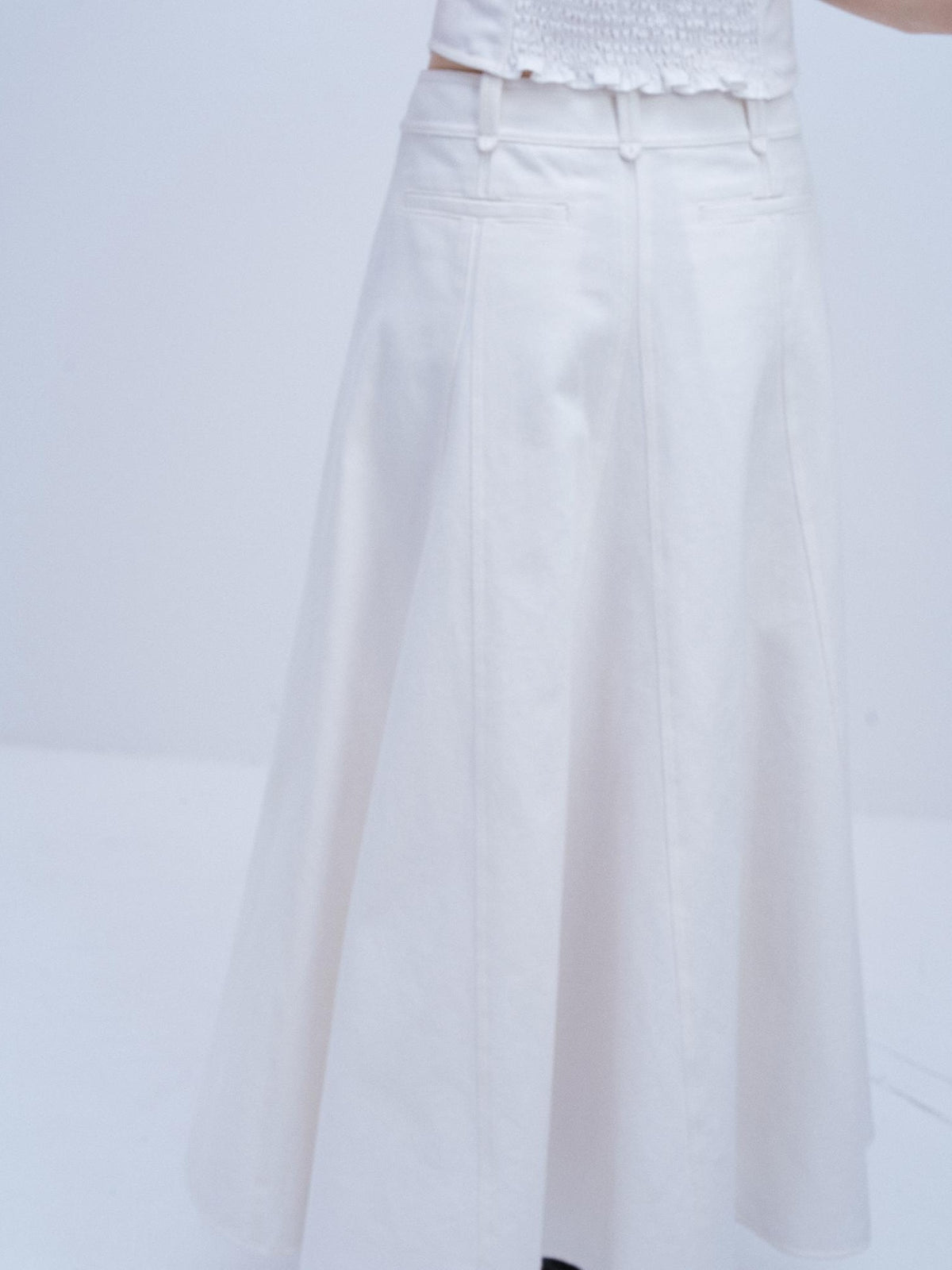 FUSSED Deconstructed Structured White Cotton Fishtail Women&