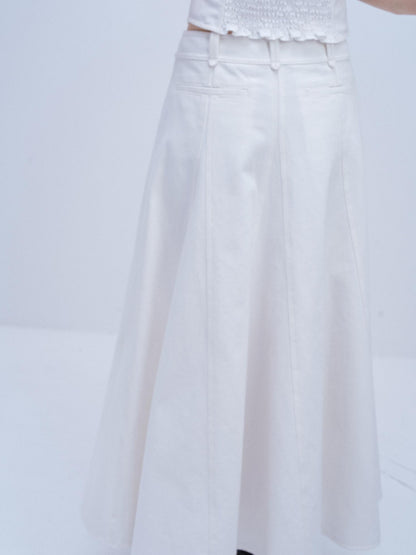 FUSSED Deconstructed Structured White Cotton Fishtail Women&