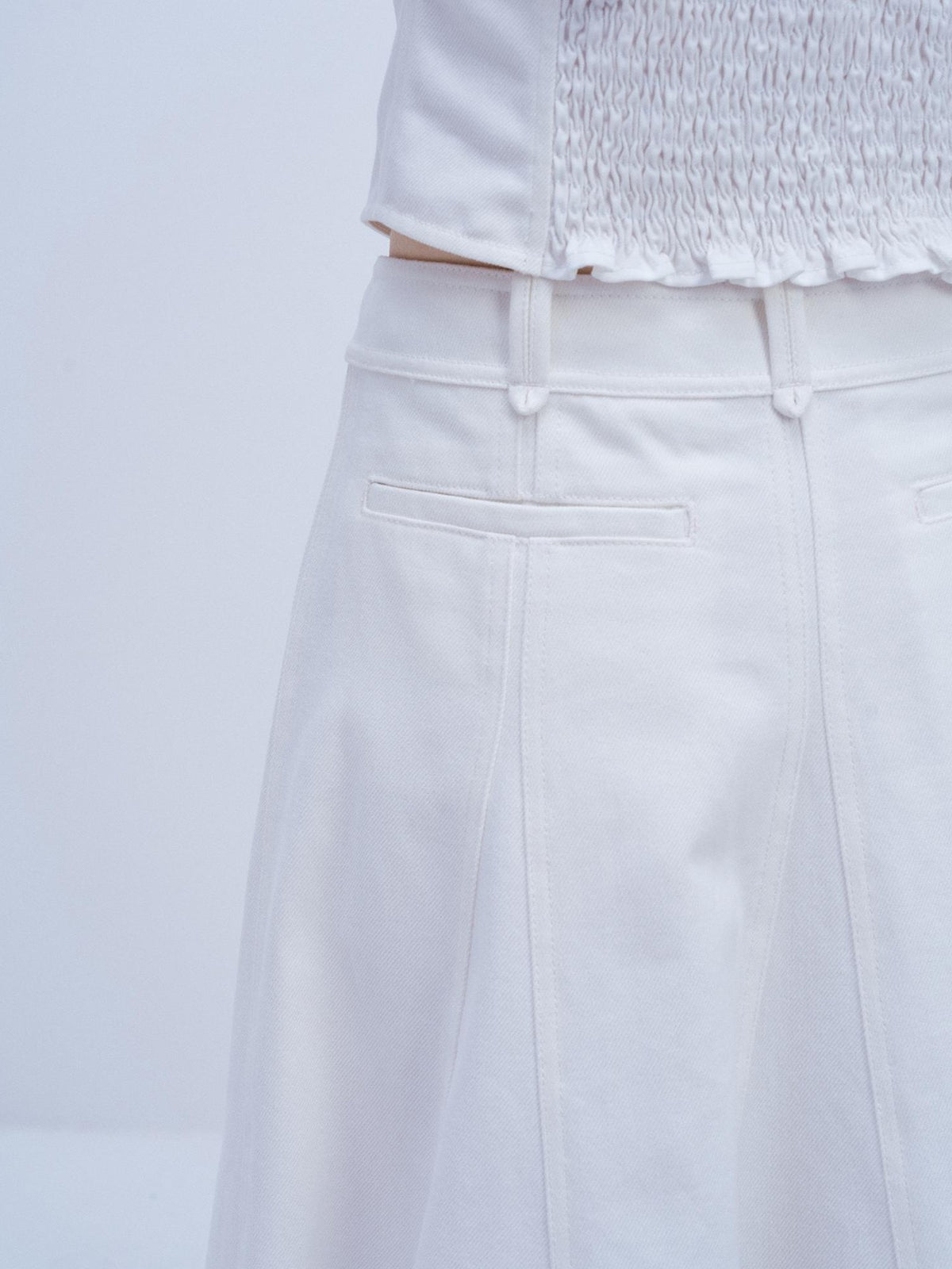 FUSSED Deconstructed Structured White Cotton Fishtail Women&