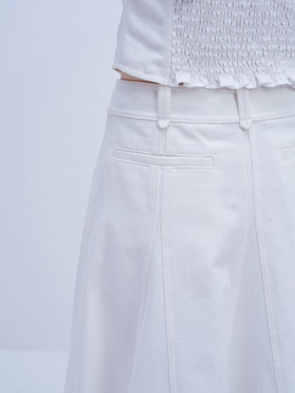 FUSSED Deconstructed Structured White Cotton Fishtail Women&
