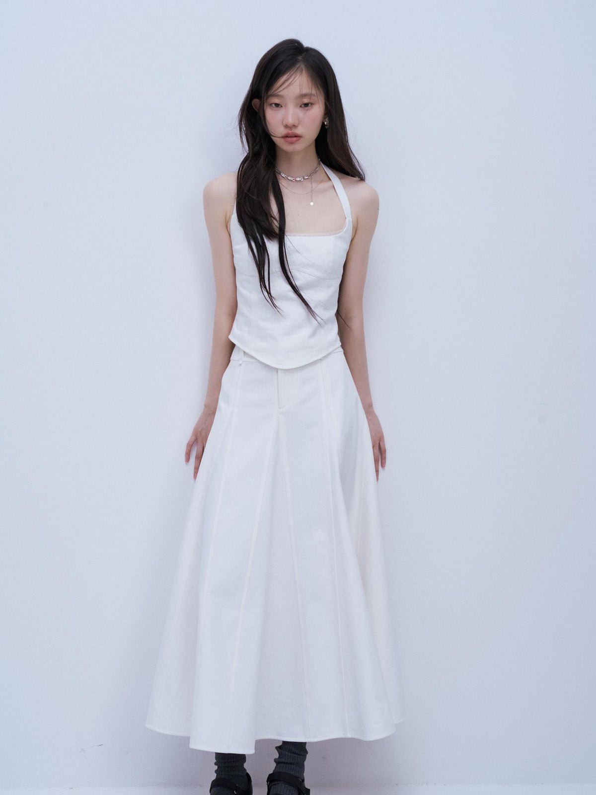 FUSSED Deconstructed Structured White Cotton Fishtail Women&