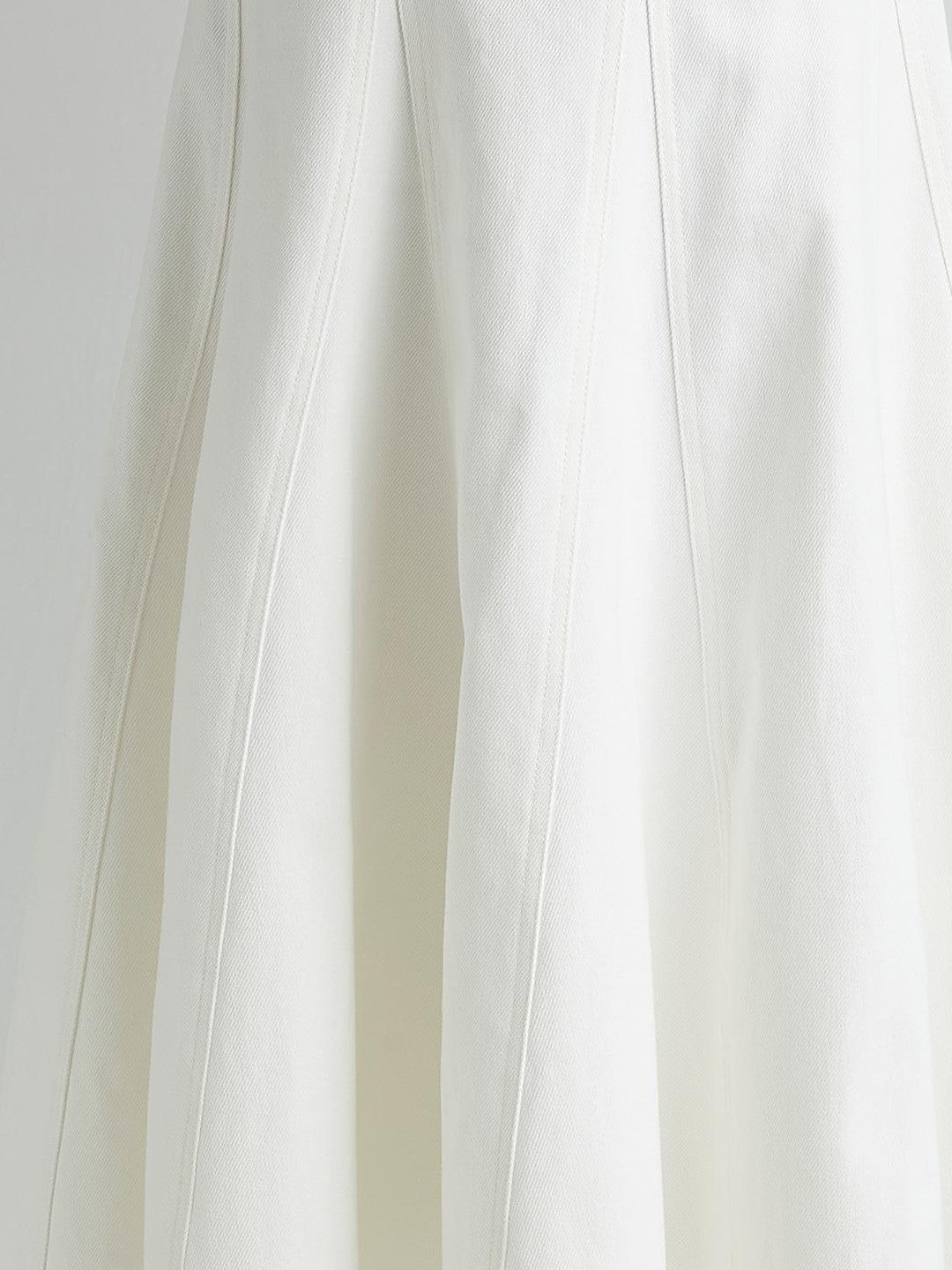 FUSSED Deconstructed Structured White Cotton Fishtail Women&