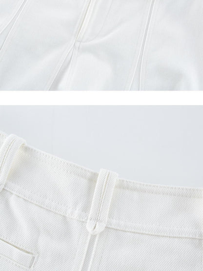 FUSSED Deconstructed Structured White Cotton Fishtail Women&