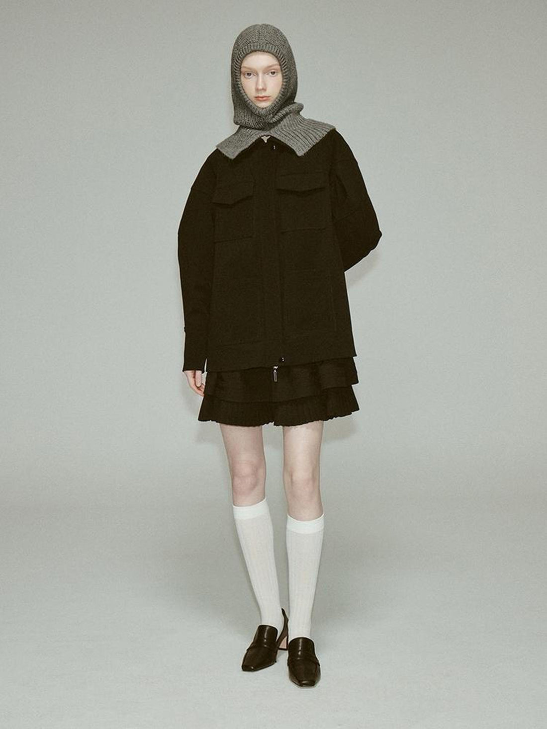 FUSSED Deconstructed Wool Blend Utility Jacket With 3D Paneling