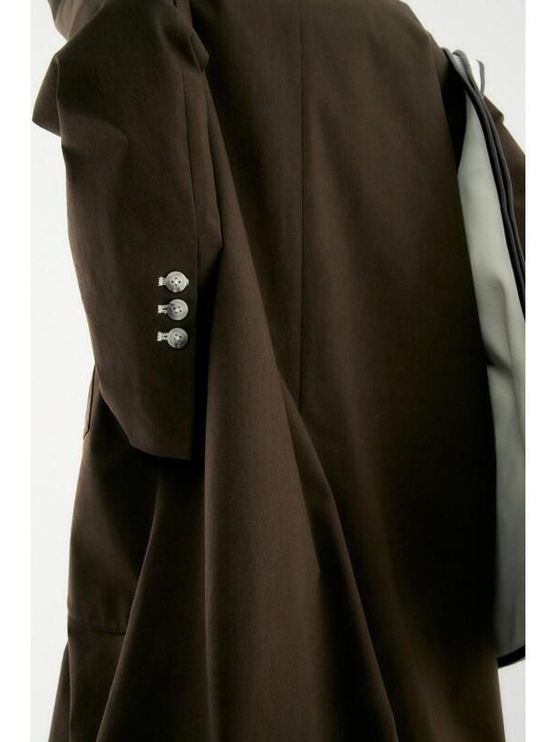 FUSSED Deep Brown Asymmetrical Structured Straight Trench Women&