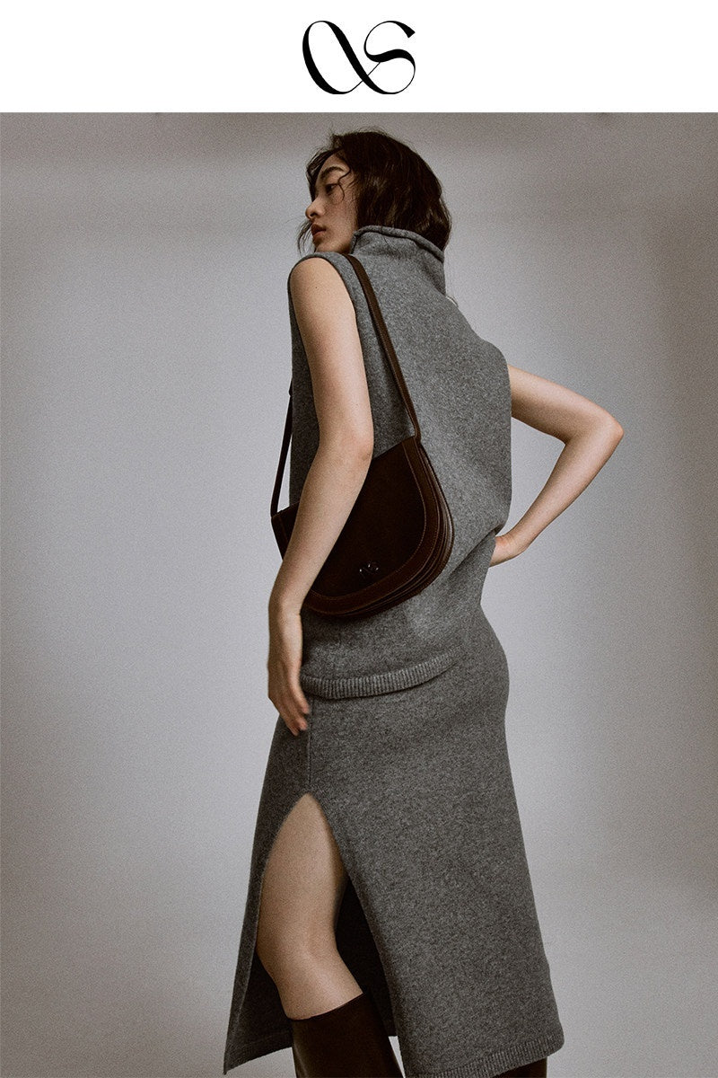 FUSSED_Deep_Rock_Gray_Side_Slit_Quiet_Luxury_Women&