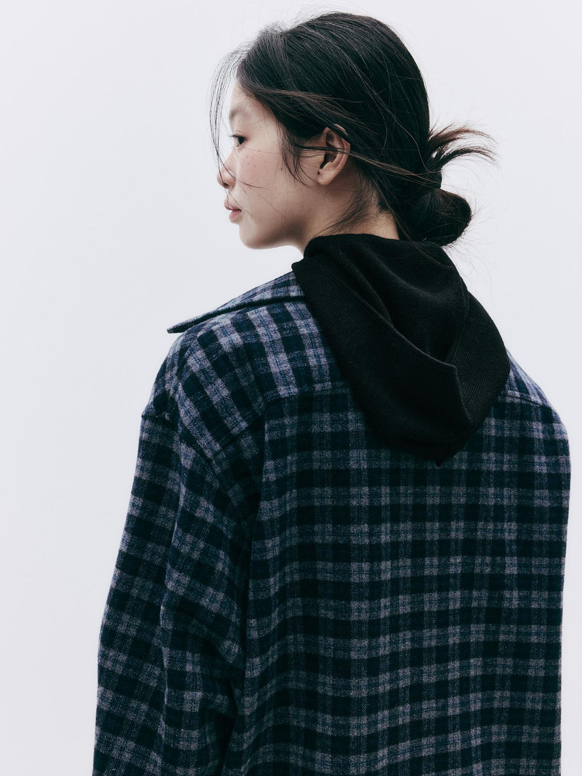 FUSSED Diamond Embroidered Plaid Knit Women&
