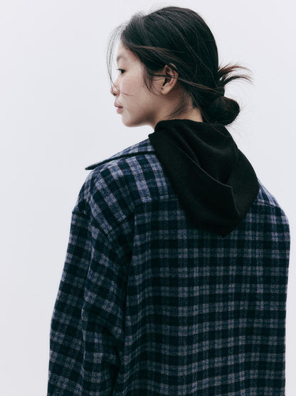 FUSSED Diamond Embroidered Plaid Knit Women&