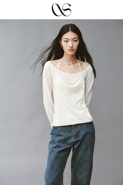 FUSSED_Diamond_White_Double_Layer_Cropped_Women&