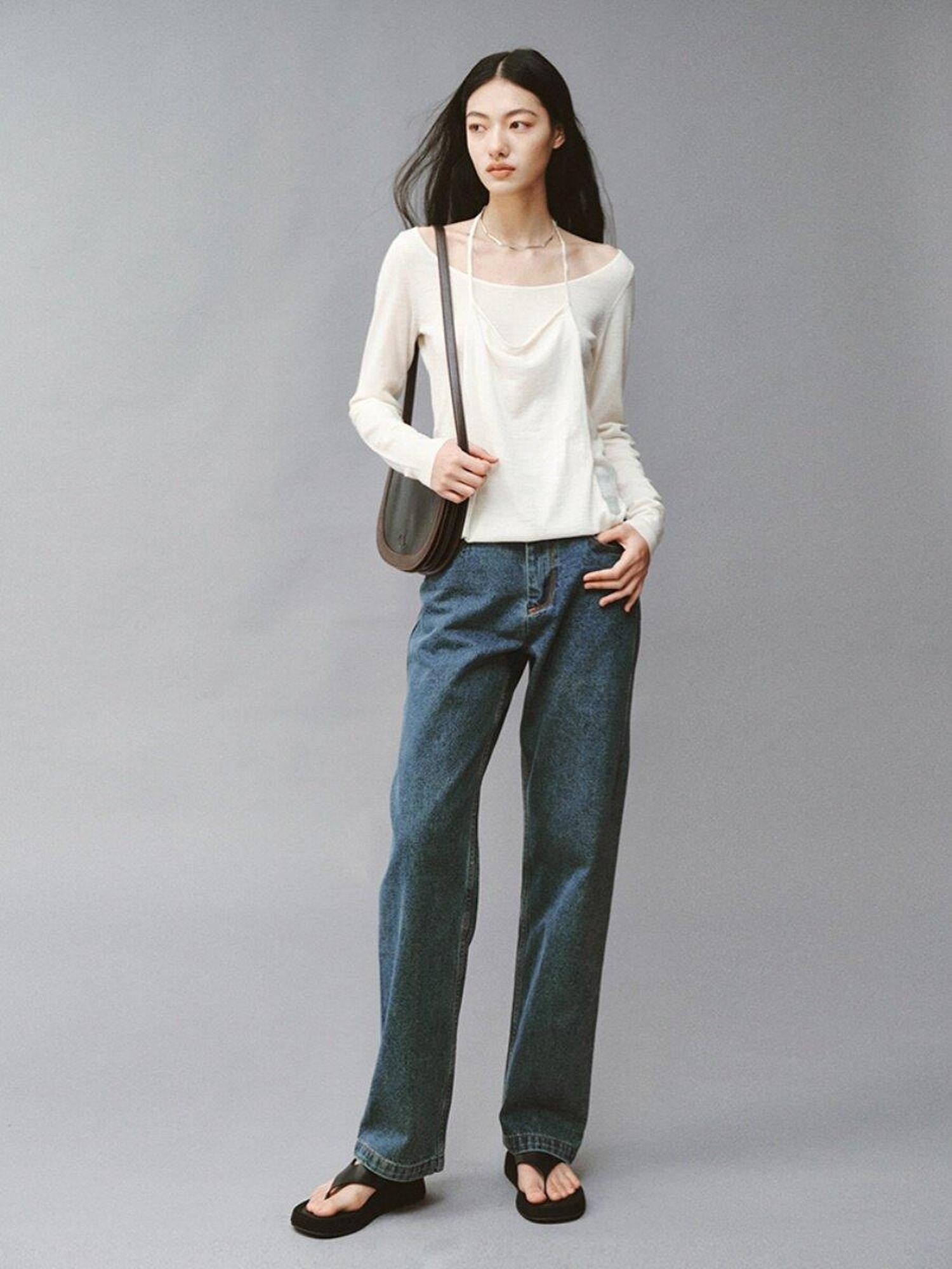 FUSSED Diamond White Double Layer Cropped Women&
