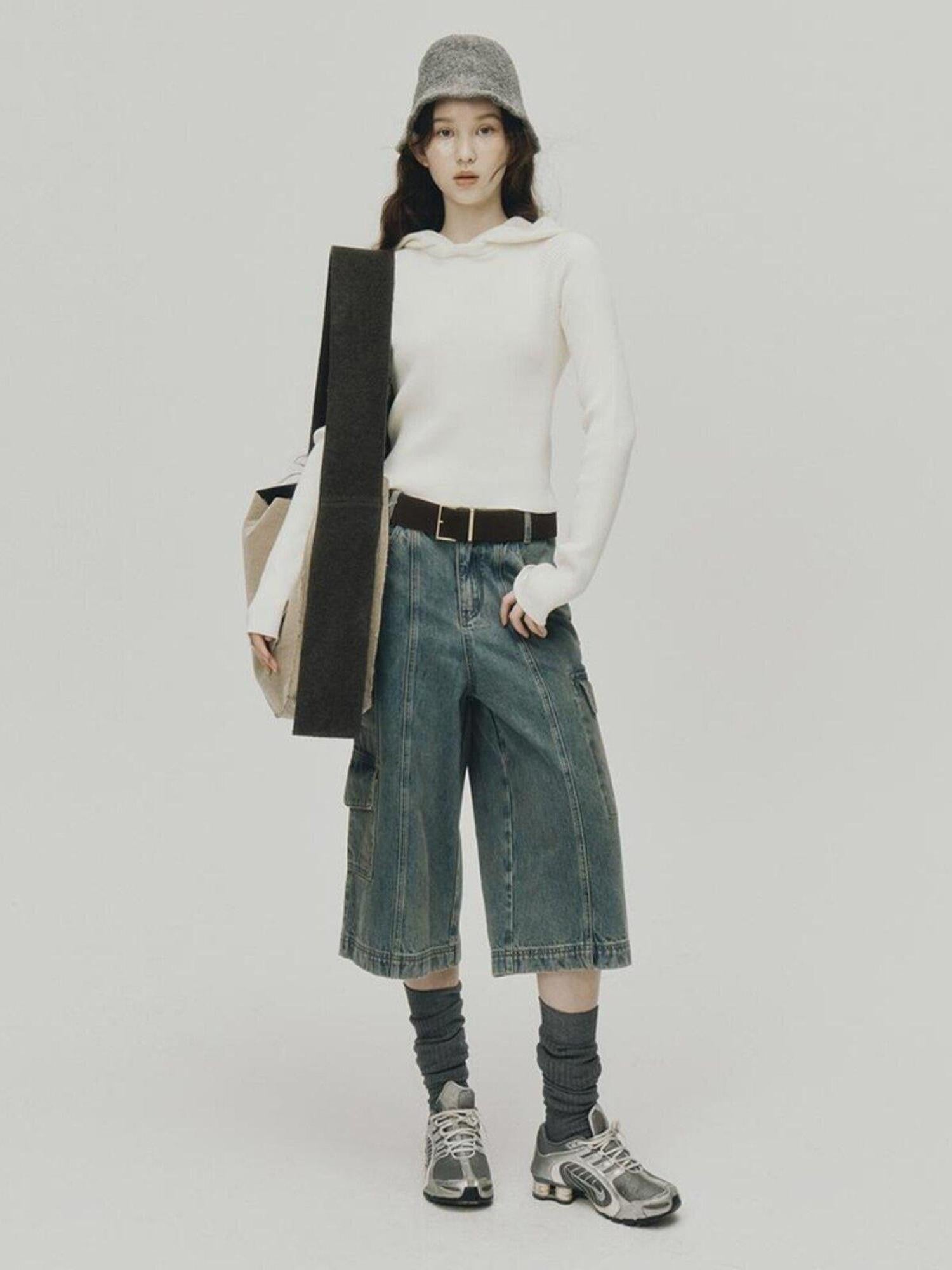 FUSSED Double Layer Collar Raglan Slim Fit Women&