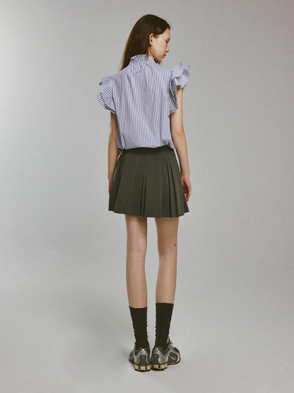 FUSSED Double Layer Pleated Meteor Grey A Line Skirt