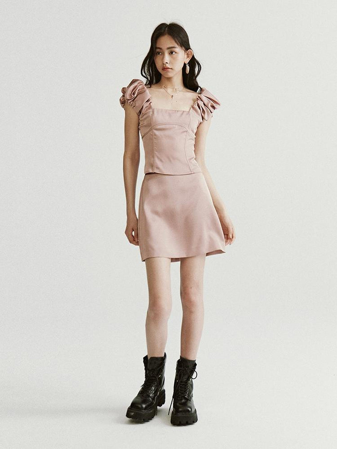 FUSSED Dried Rose Pink Bubble Cloud Patchwork Set