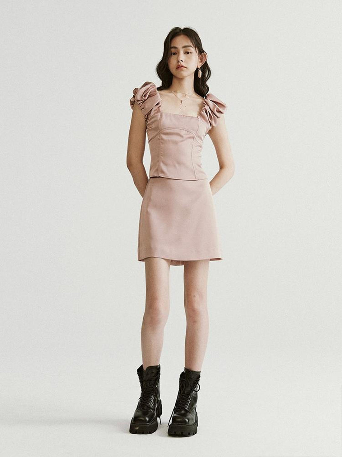 FUSSED Dried Rose Pink Bubble Cloud Patchwork Set