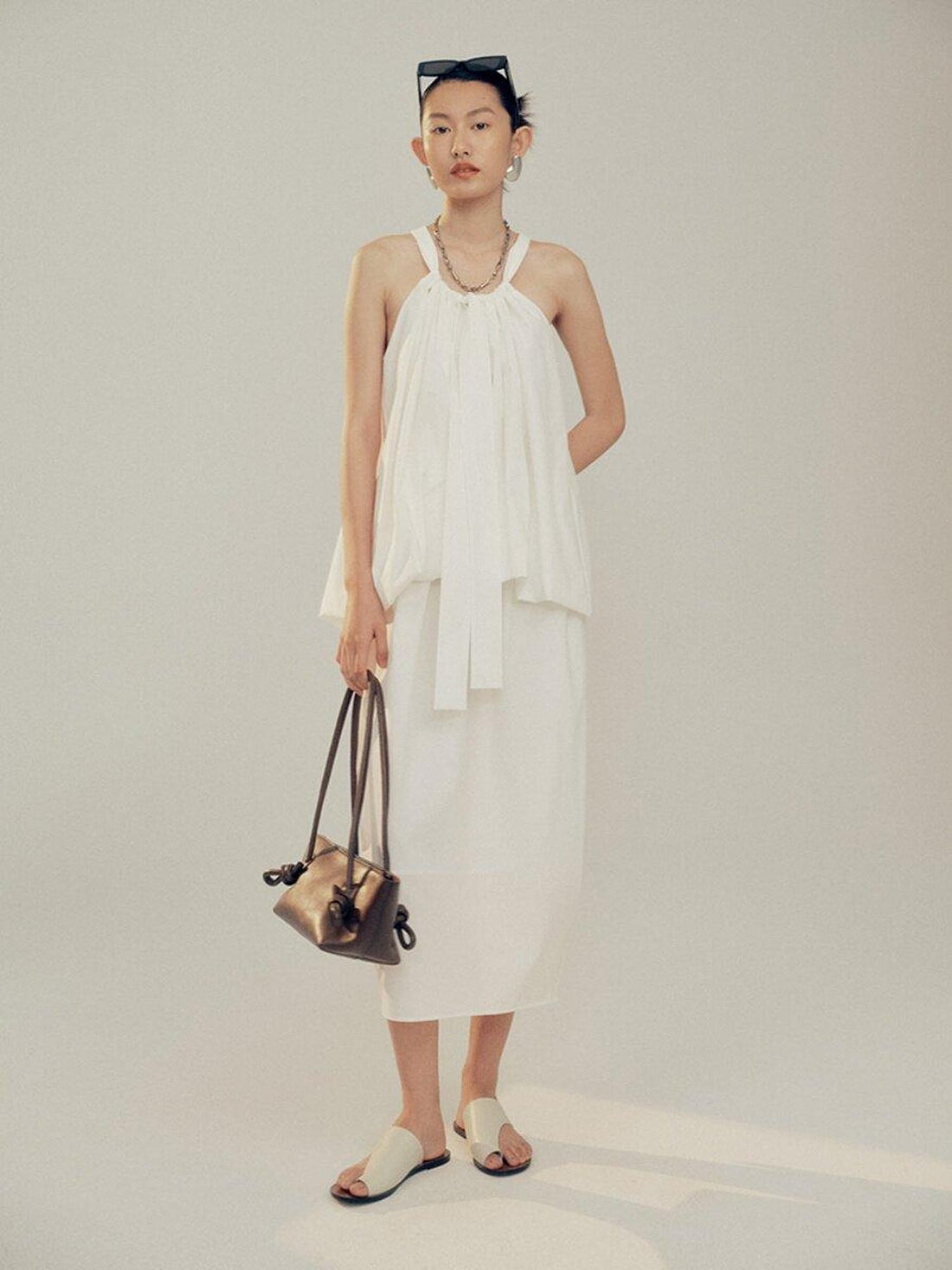 FUSSED Elegant White Cloud Bubble Pear Friendly Cami Women&