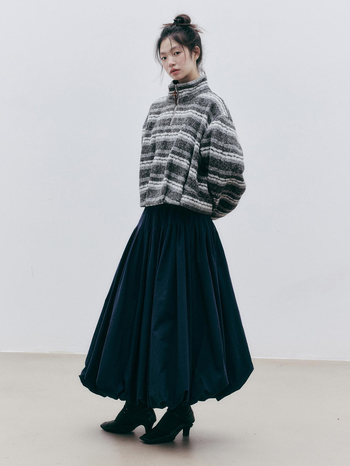 FUSSED Fair Isle Striped Wool Blend Women&