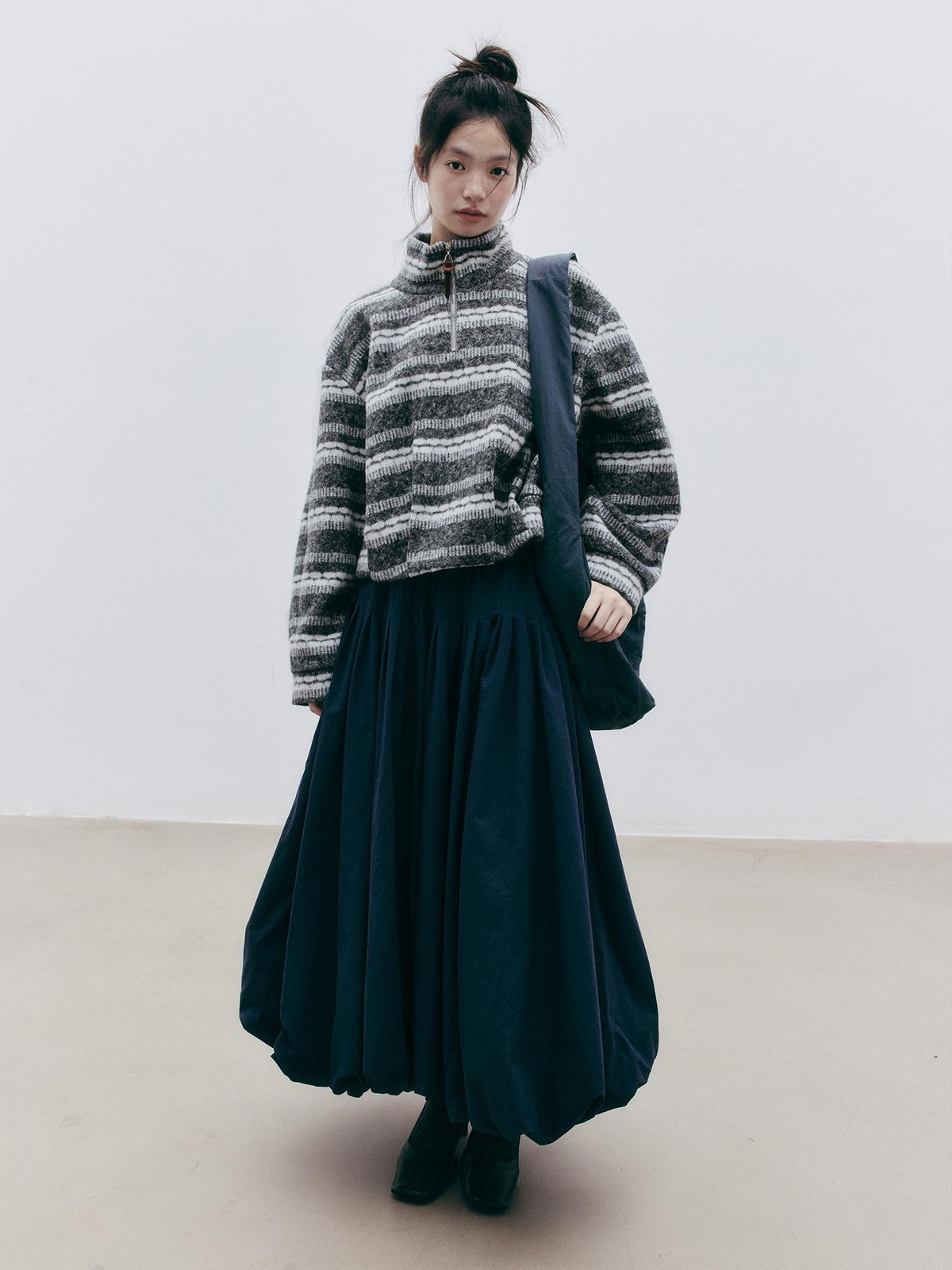 FUSSED Fair Isle Striped Wool Blend Women&
