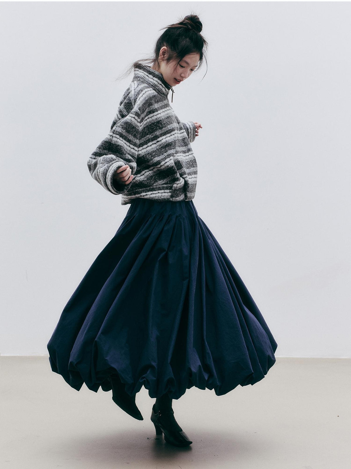 FUSSED Fair Isle Striped Wool Blend Women&