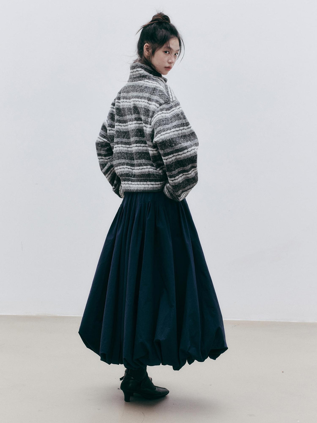 FUSSED Fair Isle Striped Wool Blend Women&