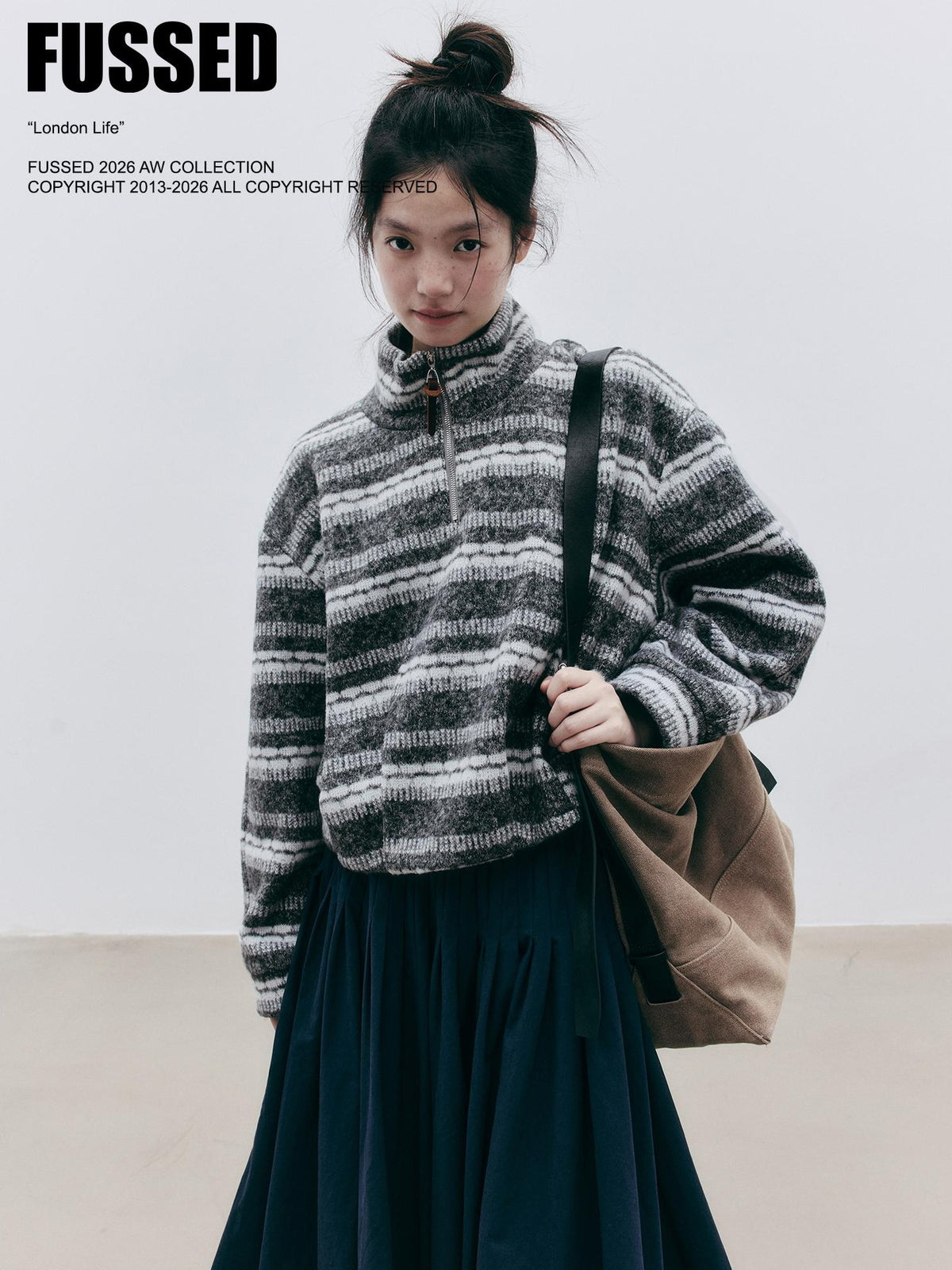FUSSED Fair Isle Striped Wool Blend Women&