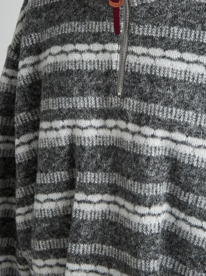 FUSSED Fair Isle Striped Wool Blend Women&
