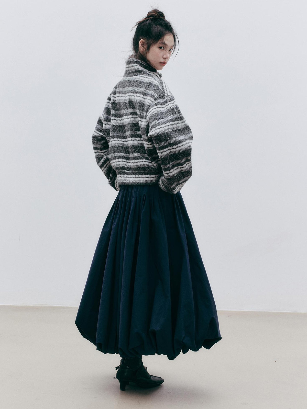 FUSSED Fair Isle Striped Wool Blend Women&