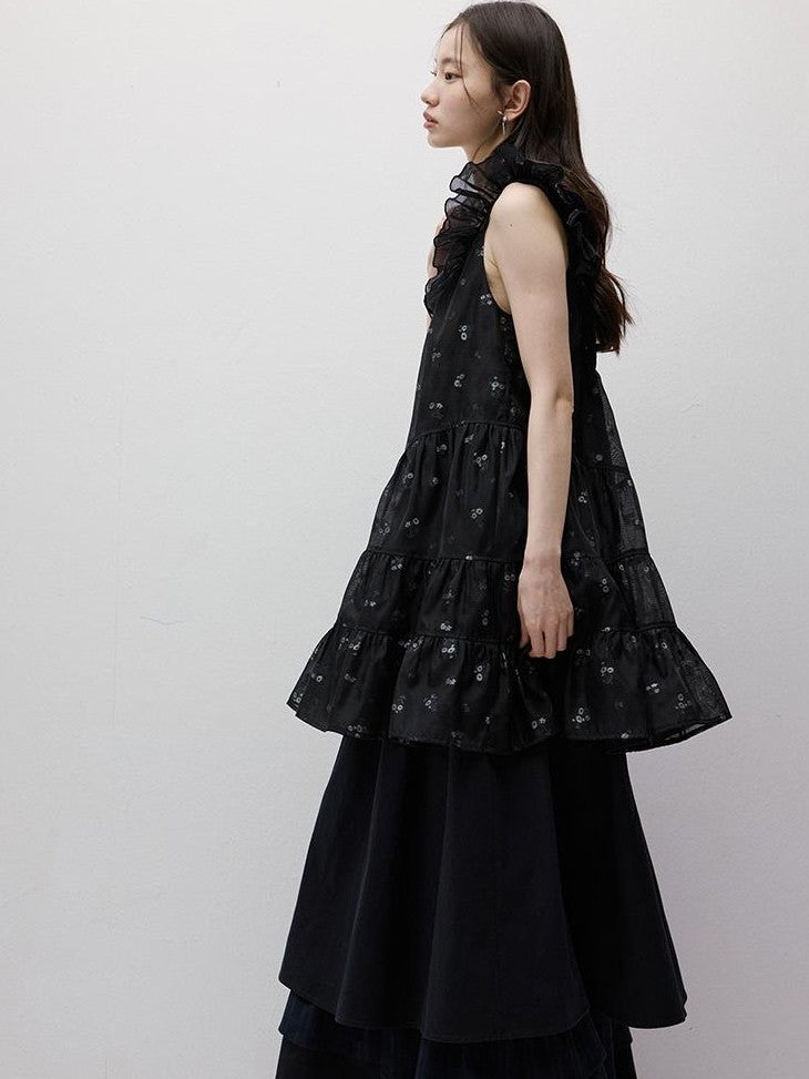 FUSSED Floral Burnout Ruffled Sleeve Women&