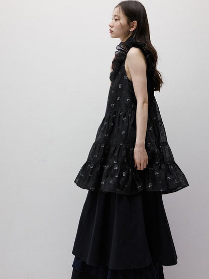 FUSSED Floral Burnout Ruffled Sleeve Women&