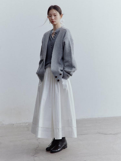 FUSSED Fluffy V-neck Buttoned Oversized Women&