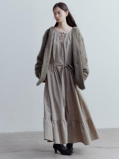 FUSSED Fog Forest Wool Mohair Brushed Fuzzy Cardigan Coat