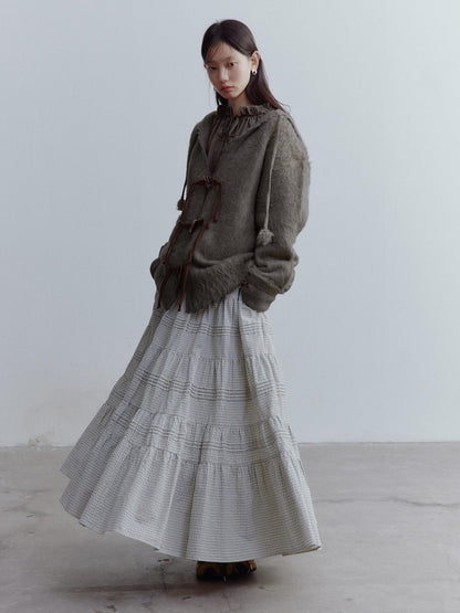 FUSSED Fog Forest Wool Mohair Brushed Fuzzy Cardigan Coat