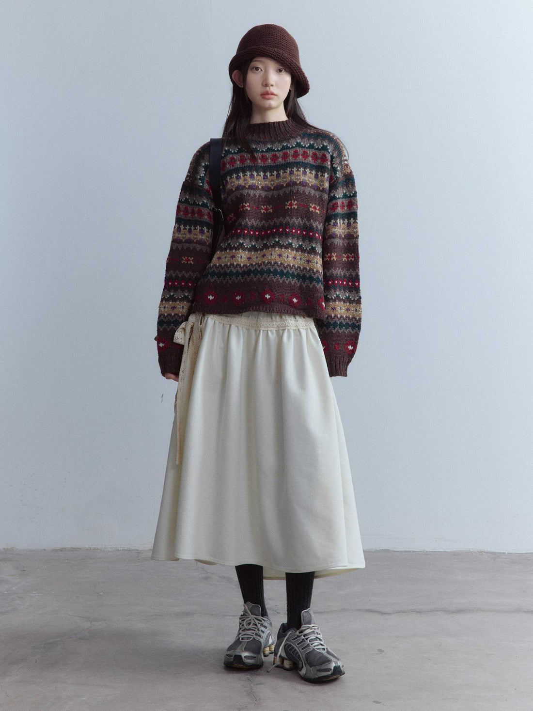 FUSSED Forest Cottage 8 Color Fair Isle Jacquard Women&