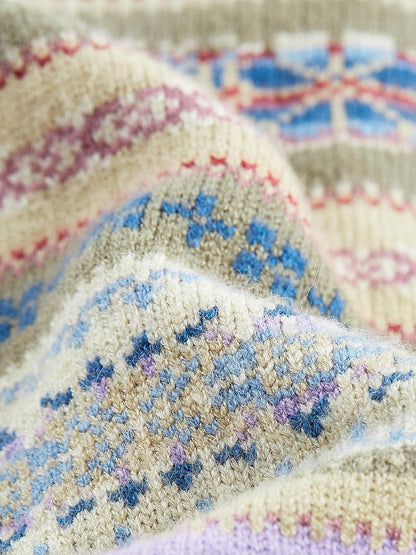 FUSSED Forest Elf Fair Isle Jacquard Layered Splice Women&