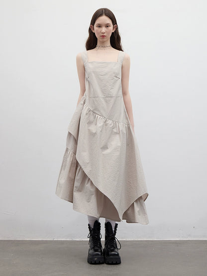 FUSSED_Fussed_25ss_Textured_Paper_Feel_Layered_Lavender_Asymmetrical_Dress_MISSTT