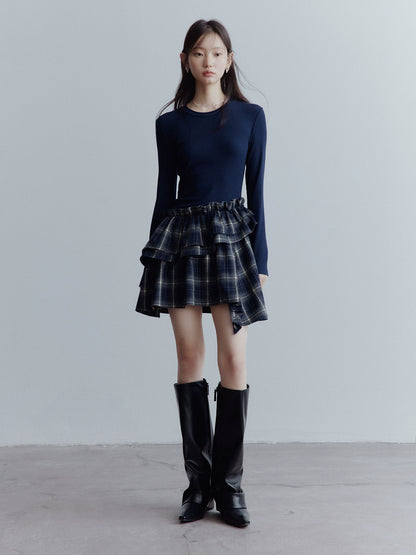 FUSSED_Fussed_Asymmetric_Hem_Plaid_Paneled_Knit_Dress_MISSTT