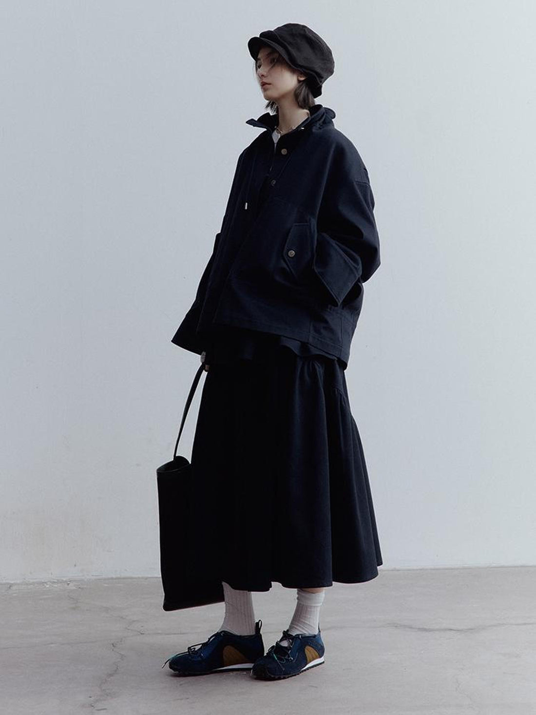 FUSSED Fussed Blues Prussian Blue Structured Oversized Denim Jacket