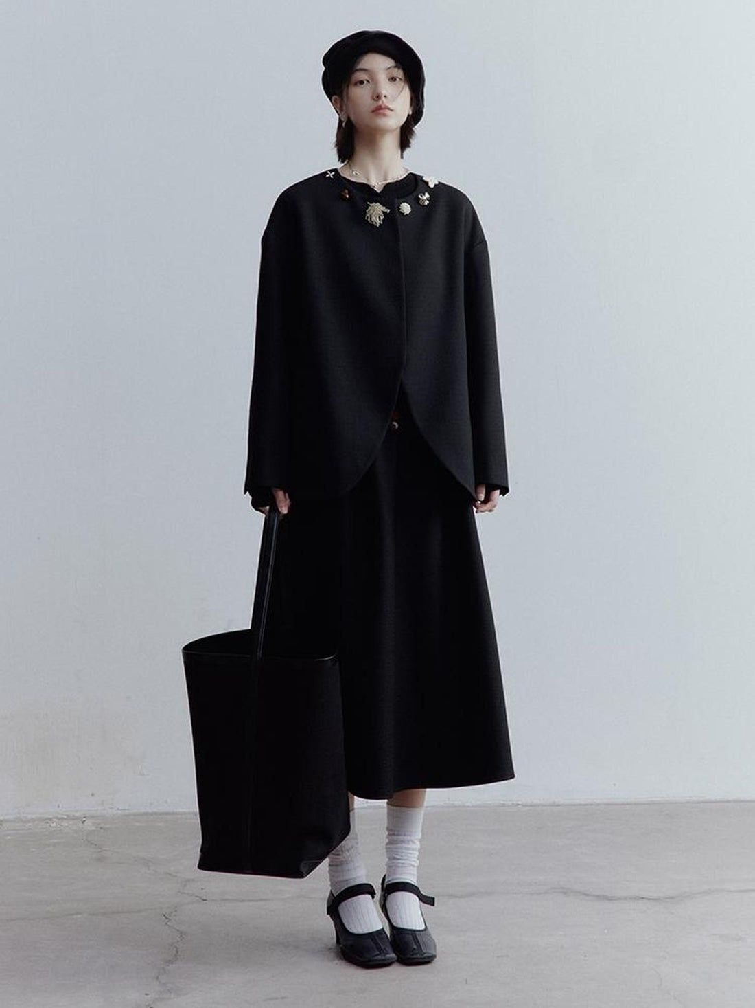 FUSSED Fussed Museum Art Button Embroidered Wool Blend Jacket