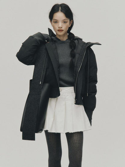 FUSSED Galaxy Gray Structured Two Way Hood Slim Raglan Women&