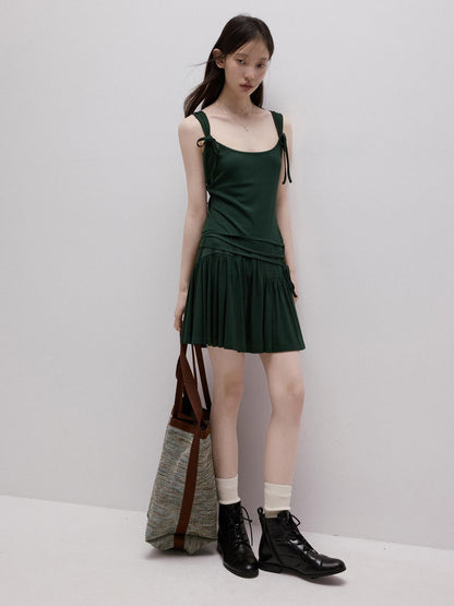 FUSSED Garden Ribbon Asymmetric 3d Sash Gathered Knit Women&