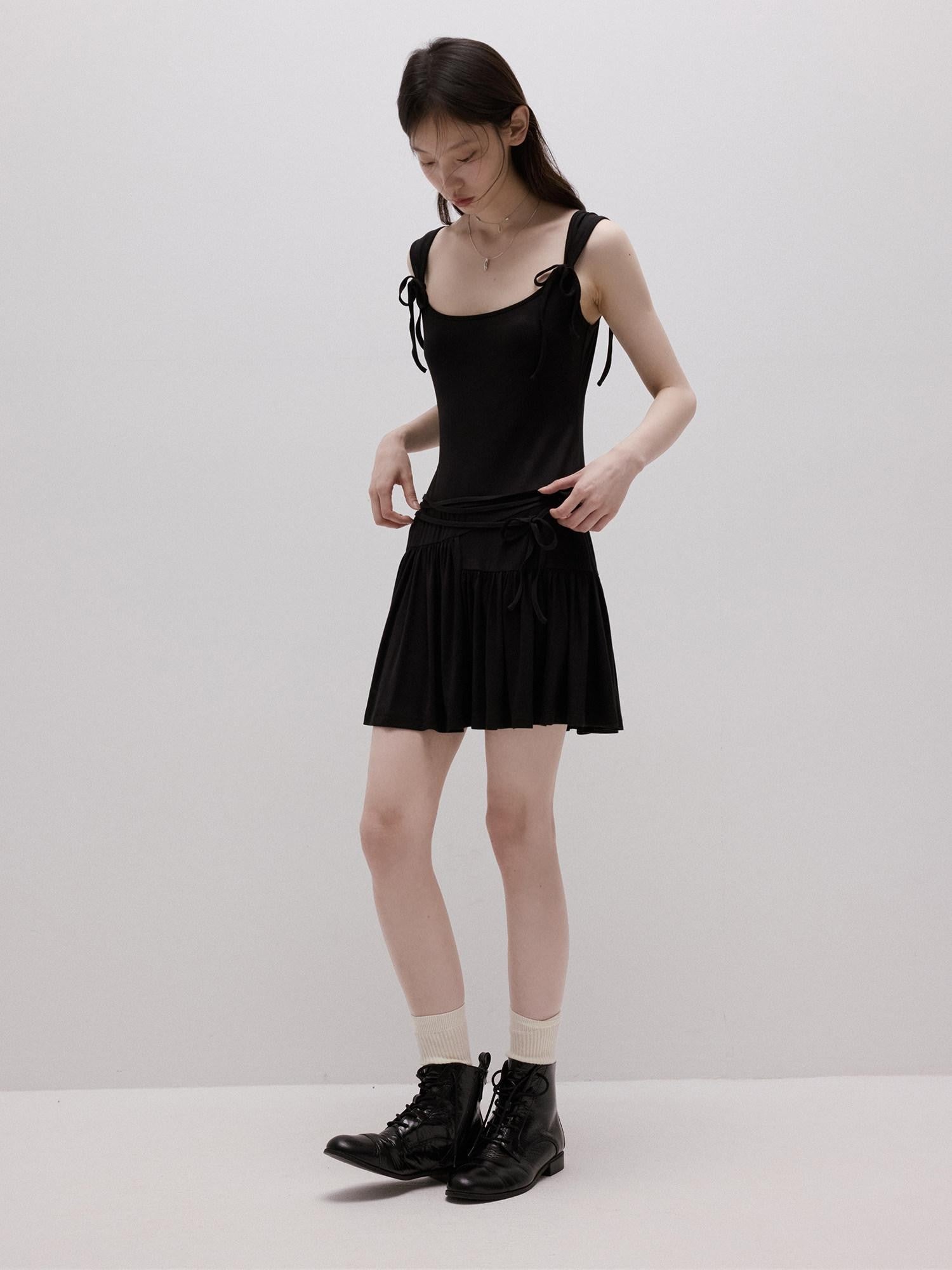 FUSSED Garden Ribbon Asymmetric 3d Sash Gathered Knit Women&