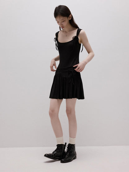 FUSSED Garden Ribbon Asymmetric 3d Sash Gathered Knit Women&
