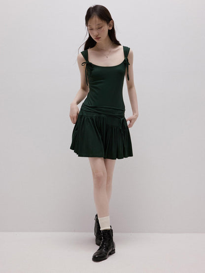 FUSSED Garden Ribbon Asymmetric 3d Sash Gathered Knit Women&