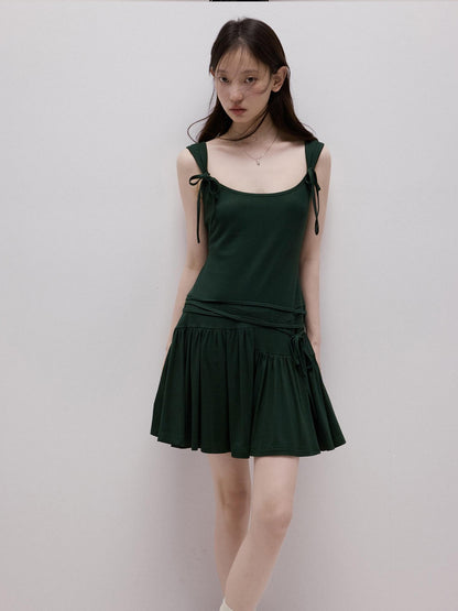FUSSED Garden Ribbon Asymmetric 3d Sash Gathered Knit Women&