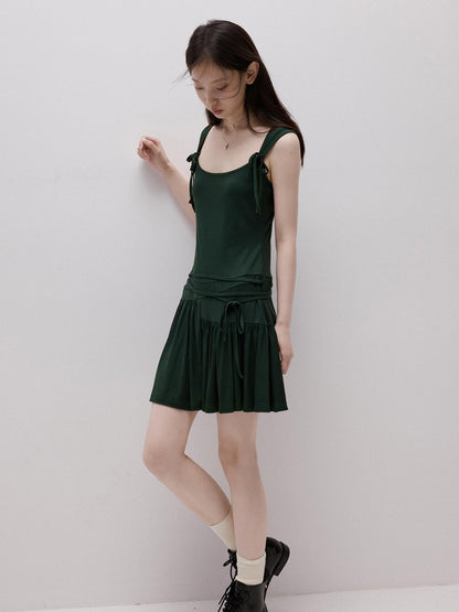 FUSSED Garden Ribbon Asymmetric 3d Sash Gathered Knit Women&