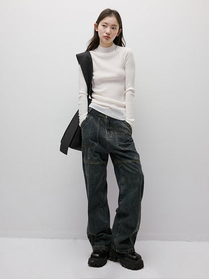 FUSSED_Gray_Blue_Stonewash_Ripped_Seam_Patchwork_High_Waist_Women&