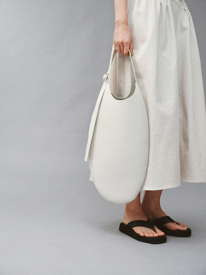 FUSSED Gray White Two Tone Egg Shaped Women&