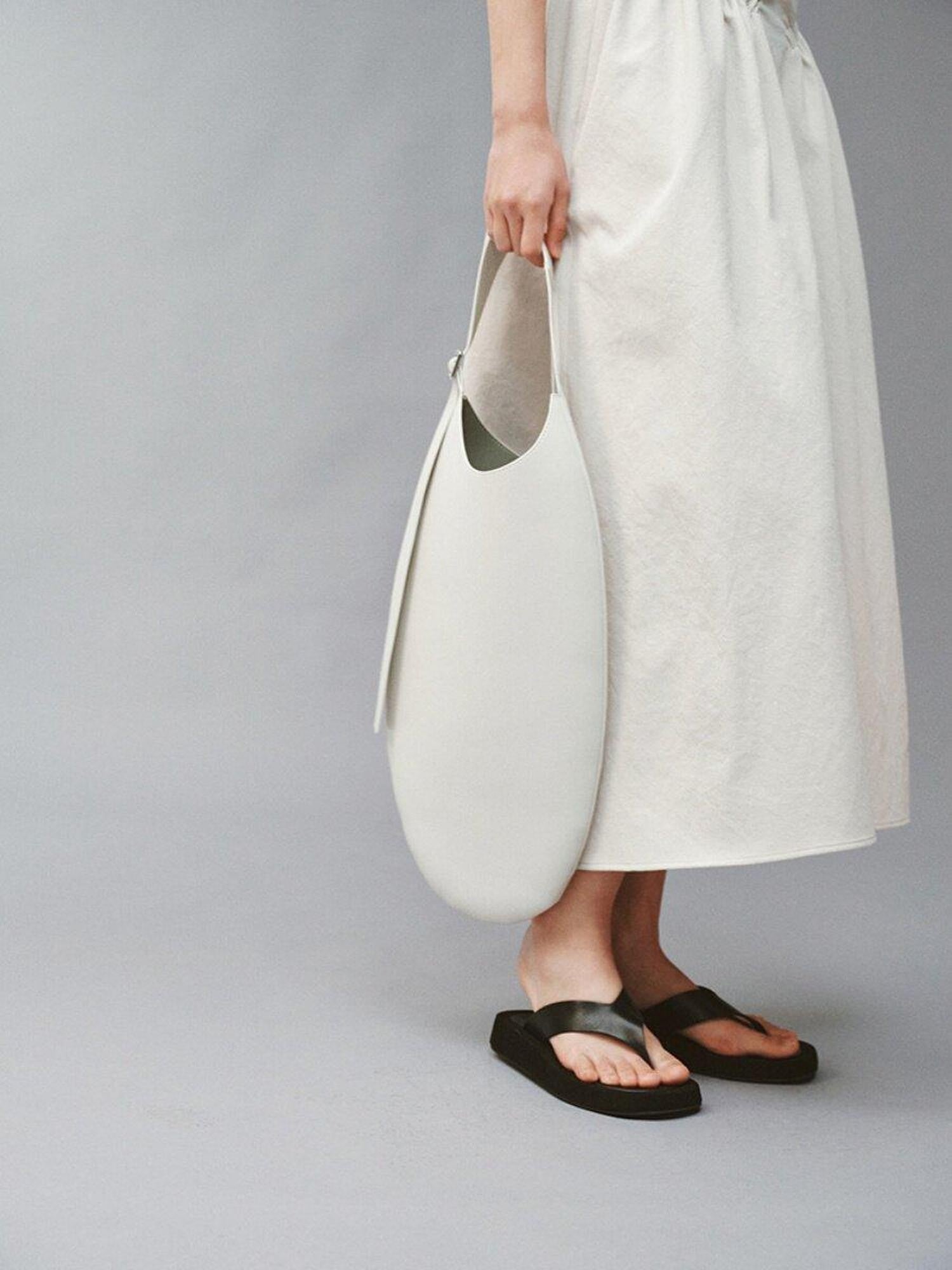 FUSSED Gray White Two Tone Egg Shaped Women&