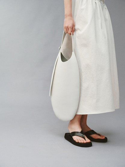 FUSSED Gray White Two Tone Egg Shaped Women&
