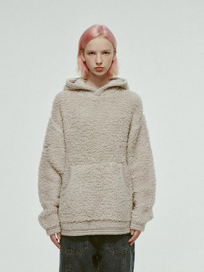 FUSSED Grey White Sheep Motif Hooked Boucle Women&