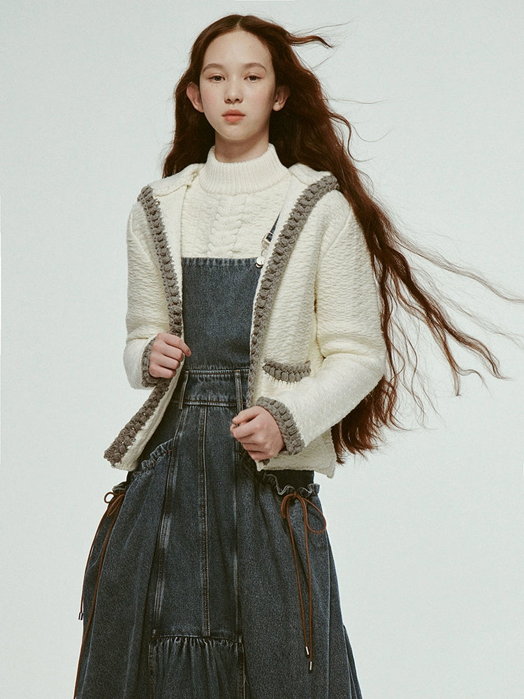 FUSSED_Hand_Embroidered_White_Grey_Crochet_Knit_Cardigan_Coat_MISSTT